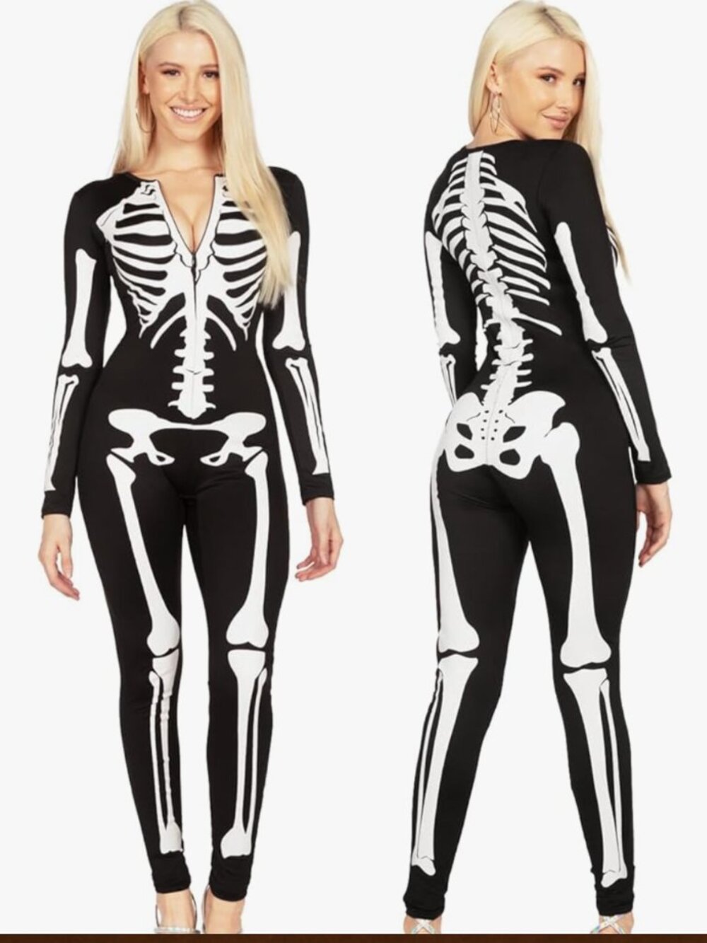NWT Tipsy Elves Adult Sexy Skeleton Jumpsuit BodySuit Halloween Costume XS
